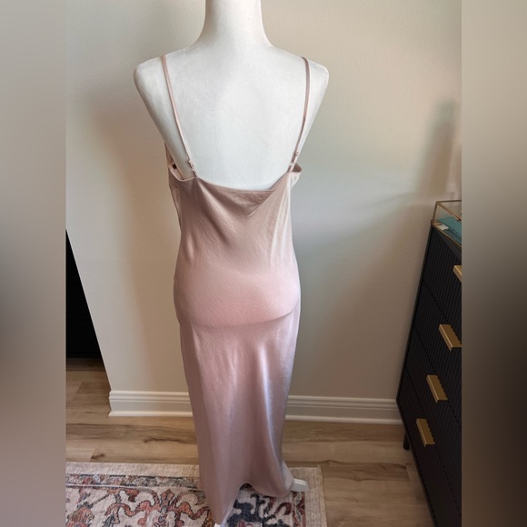 Silk drape neck midi dress - Picture 2 of 3